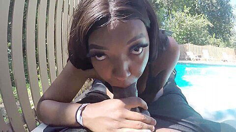 Meree Poolside Blowjob