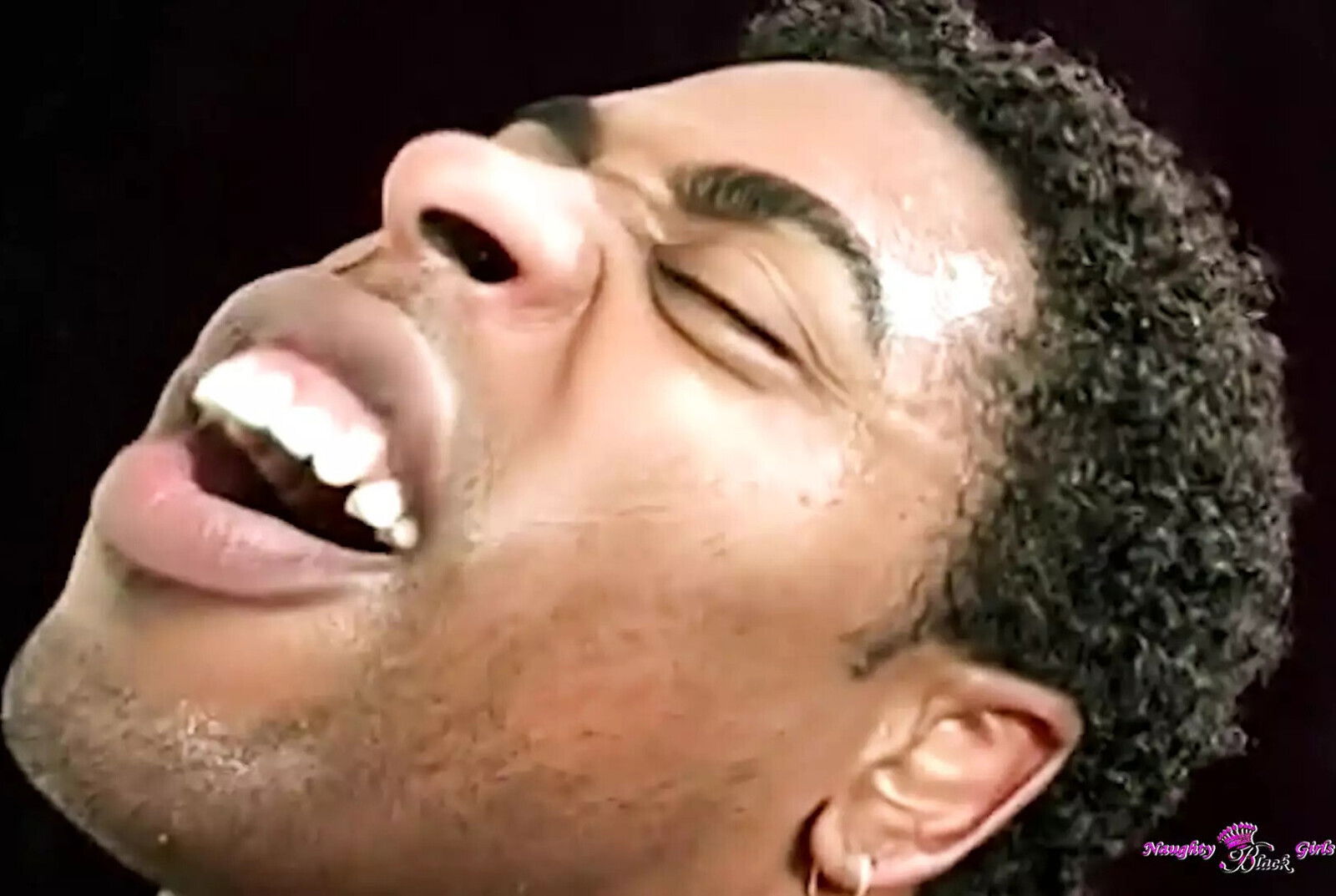 Perfect Curly Ebony Beauty Teases Tight Pussy with Favorite Vibrator