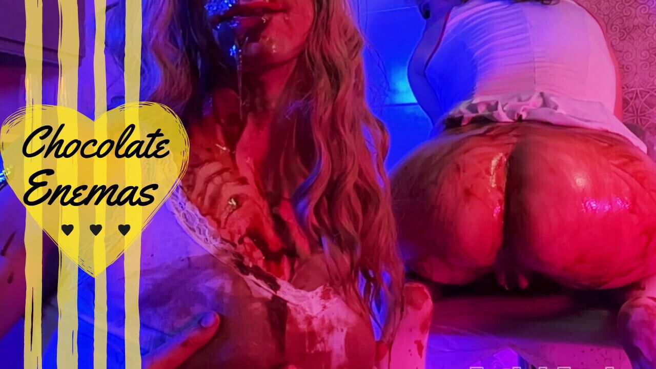 Chocolate ENEMAS SISSY's mouth