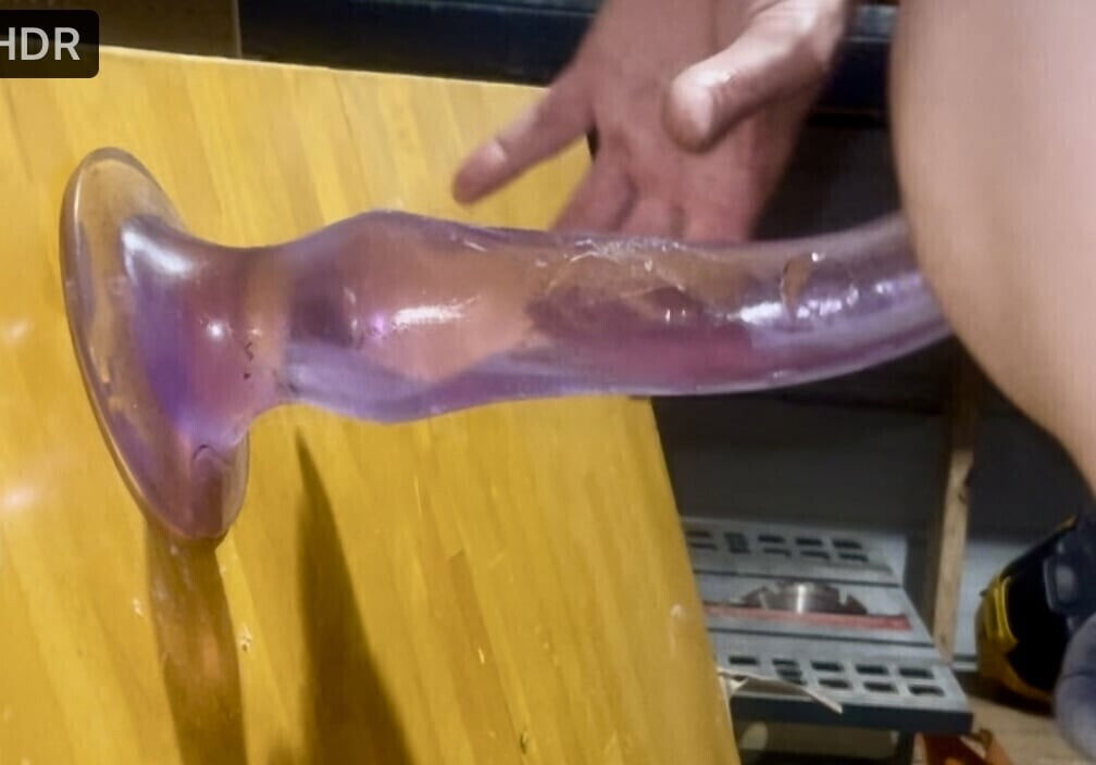 Taking 24in dildo
