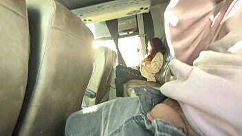 ADVENTURE ON PUBLIC BUS: I show my cock to a sexy girl.... she can'_t resist