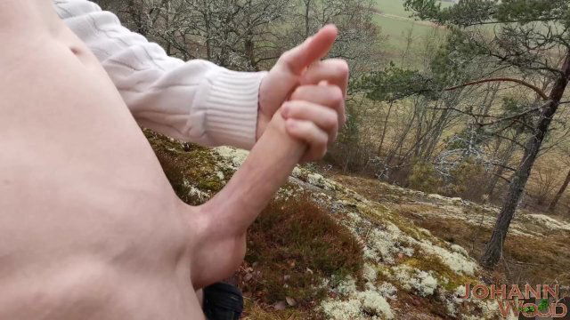 Cumshot forest! Can't resist taking outside!