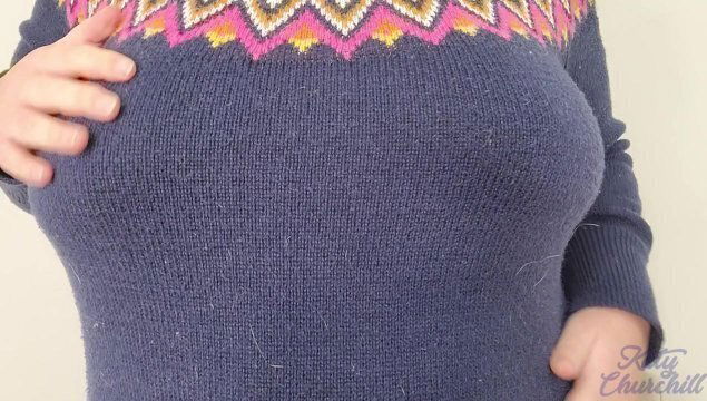 Sweater Weather Katy Churchill boobs play breast tease