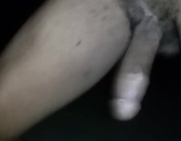 Fully NUDE Outside: Flopping THROBBING BLACK around outdoors midsummer night!