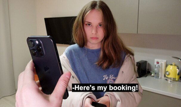 booking error, spent night with stranger.