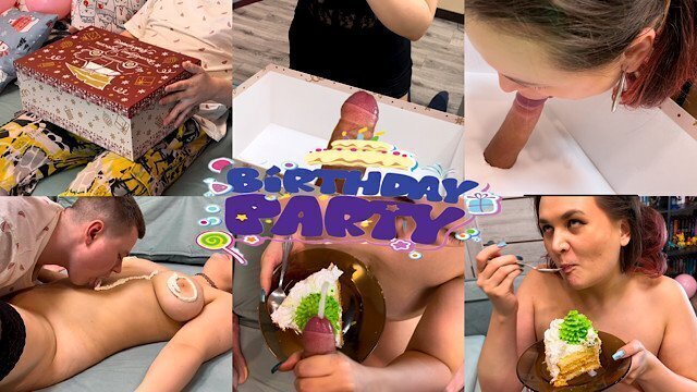 Birthday cake with unusual cream