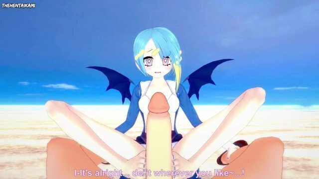 Lil-la from Yu-Gi-Oh! Gives Footjob Beach Hentai