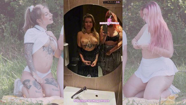 Reagan French Ariia Guillard-Duo lesbien exhib dans toilettes Mcdo