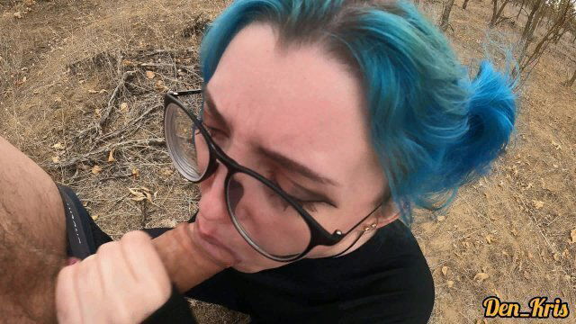 sexy cute schoolgirl with blue hair likes have after school