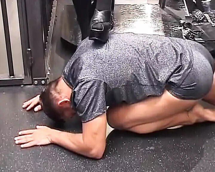 German servant licks feet master before sucking dick