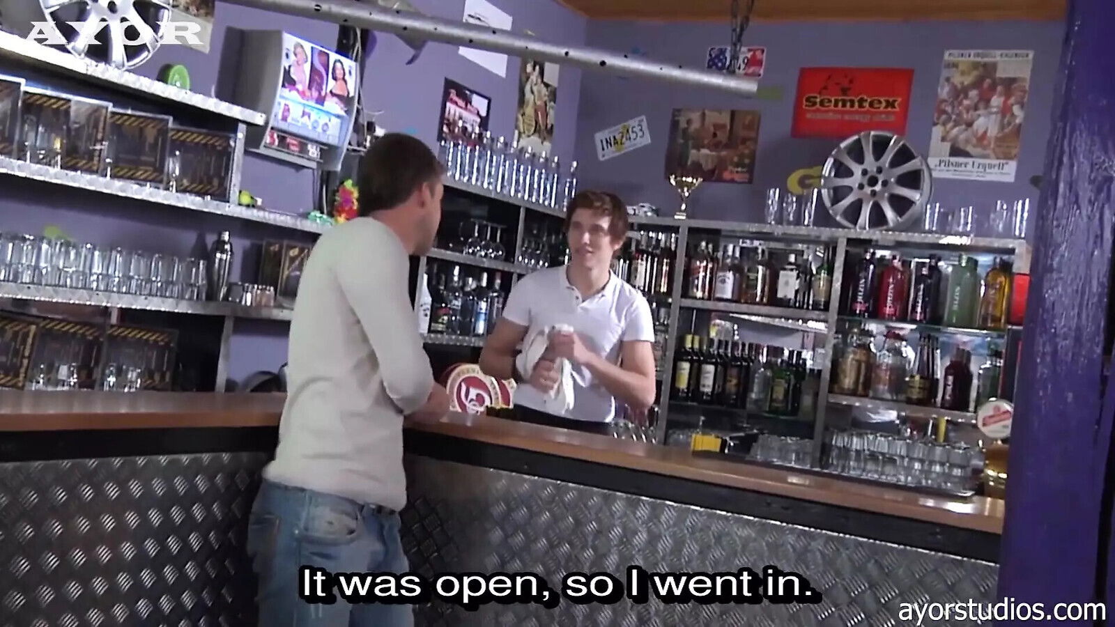 Customer gets drink hard enjoy!