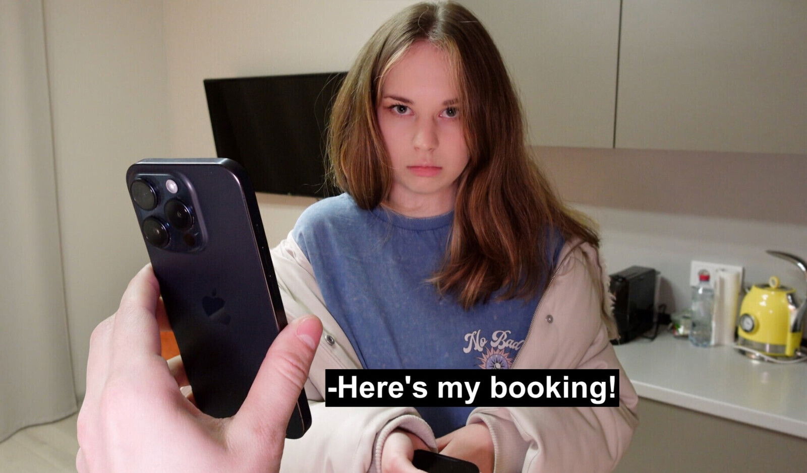 booking error, spent night with stranger.