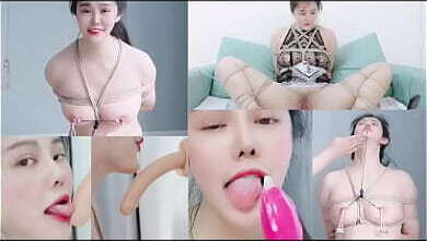 享受快乐的惩罚 粗糙麻绳 裸体捆绑 假阳具深喉 捆绑高潮 高潮颜翻白眼 舔高潮射液女性射精 女奴开发