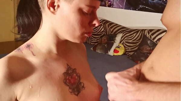 Tattoed teen multiple cumshots bukkake gangbang (with sexy female dirty talk)