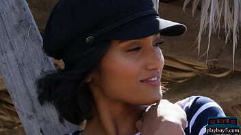 Indian beauty Angel Constance and curvy MILF Skye Fires get naked outdoor