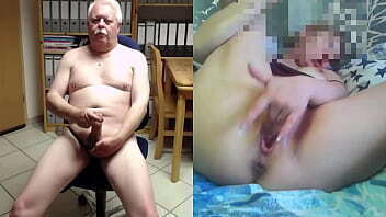 Nina and Peter masturbate and cum together