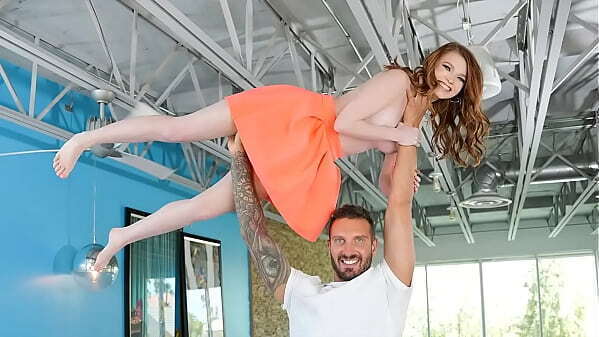 Flirty Teen Spinner Playing with Adoring Boyfriend