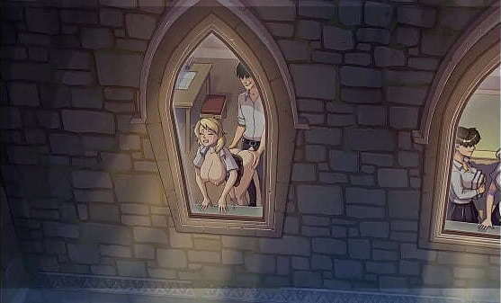 Hogwarts Magic Lessons Harry Poter hentai game PornPlay Hermione sucked after classes