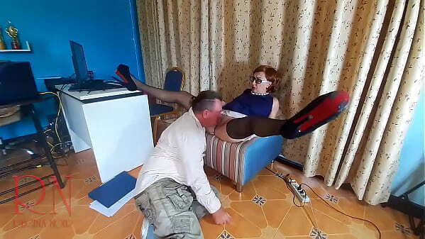 Office domination, Femdom, Enf, Lady boss employee Pussy lick. want employee?