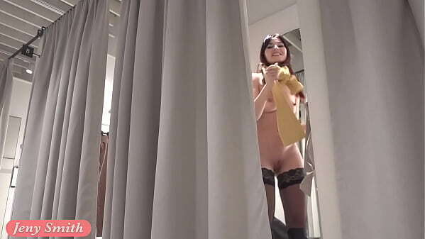 naked changing room. Jeny Smith goes shoping with