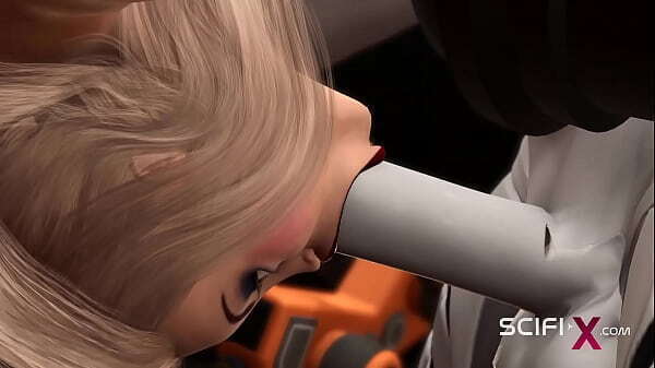 Busty sexy blonde extreme with android sci-fi
