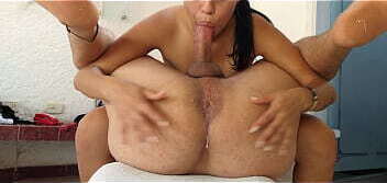 nice girl sucking while spitting hole