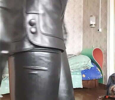 latex leggins leather shirt