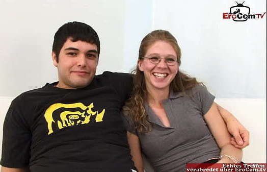 Skinny Wife with glasses fucks infront cuckold