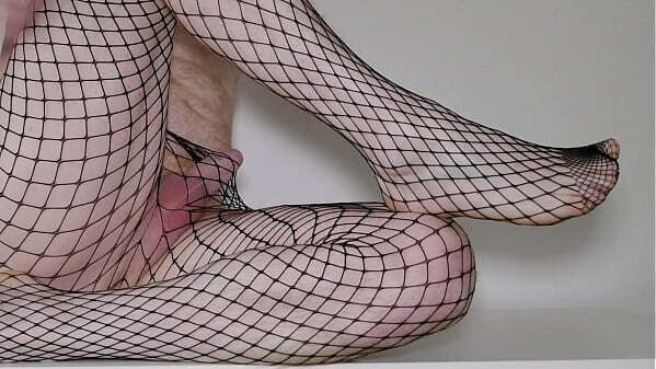 Masturbating Fishnet Tights