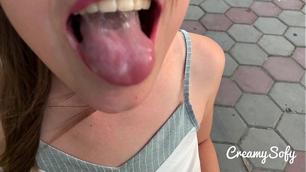 Surprise from naughty girlfriend mini skirt daring public blowjob CreamySofy