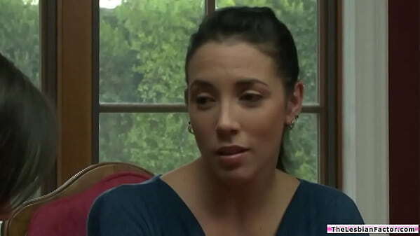 Busty lesbian scissoring then licks