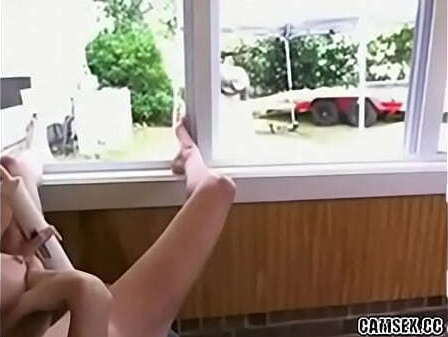 Busty fucks pussy front window Squirts Hitachi Public Dare