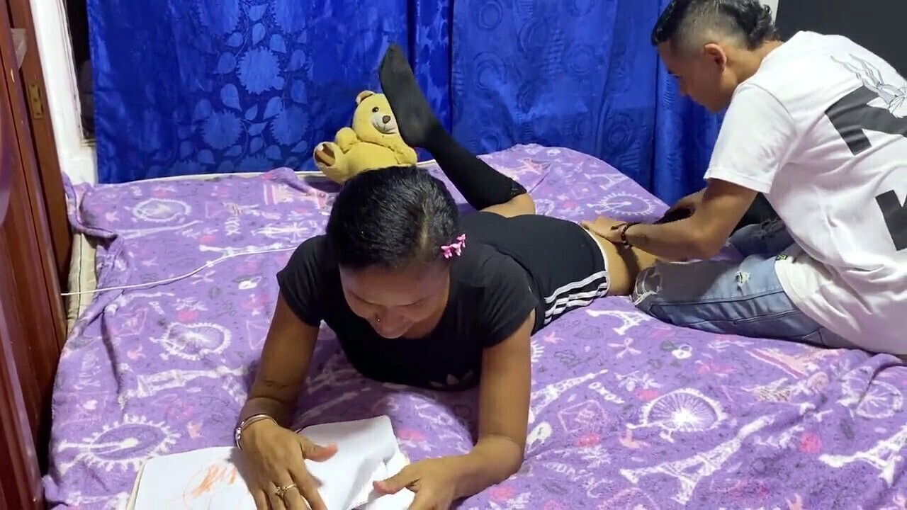 stepbrother sneaks into room, gets hot, having wild fuck session