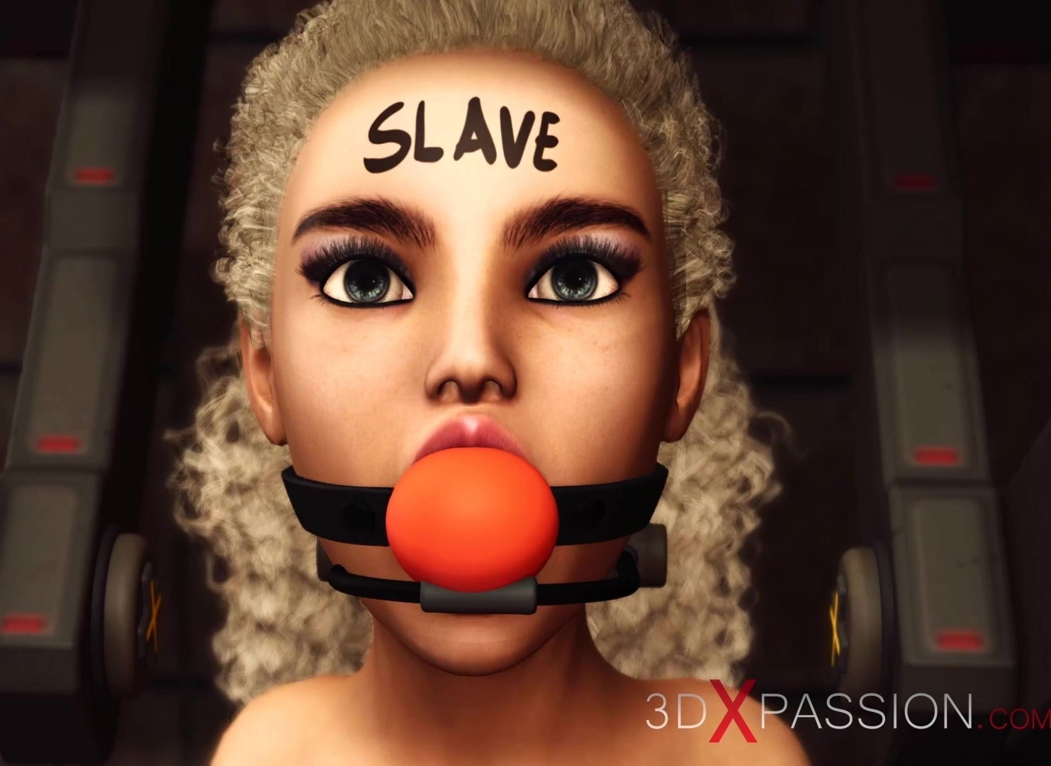 Blonde slave submissively serve mistress