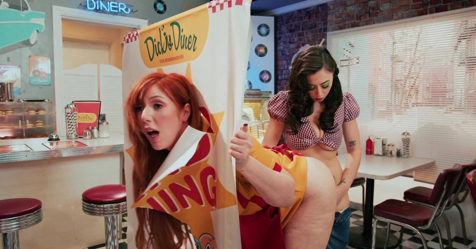 Lauren Phillips Chloe Surreal lesbian action with toy.