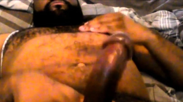 Hairy Black Jerks Off, Showing Chest Belly