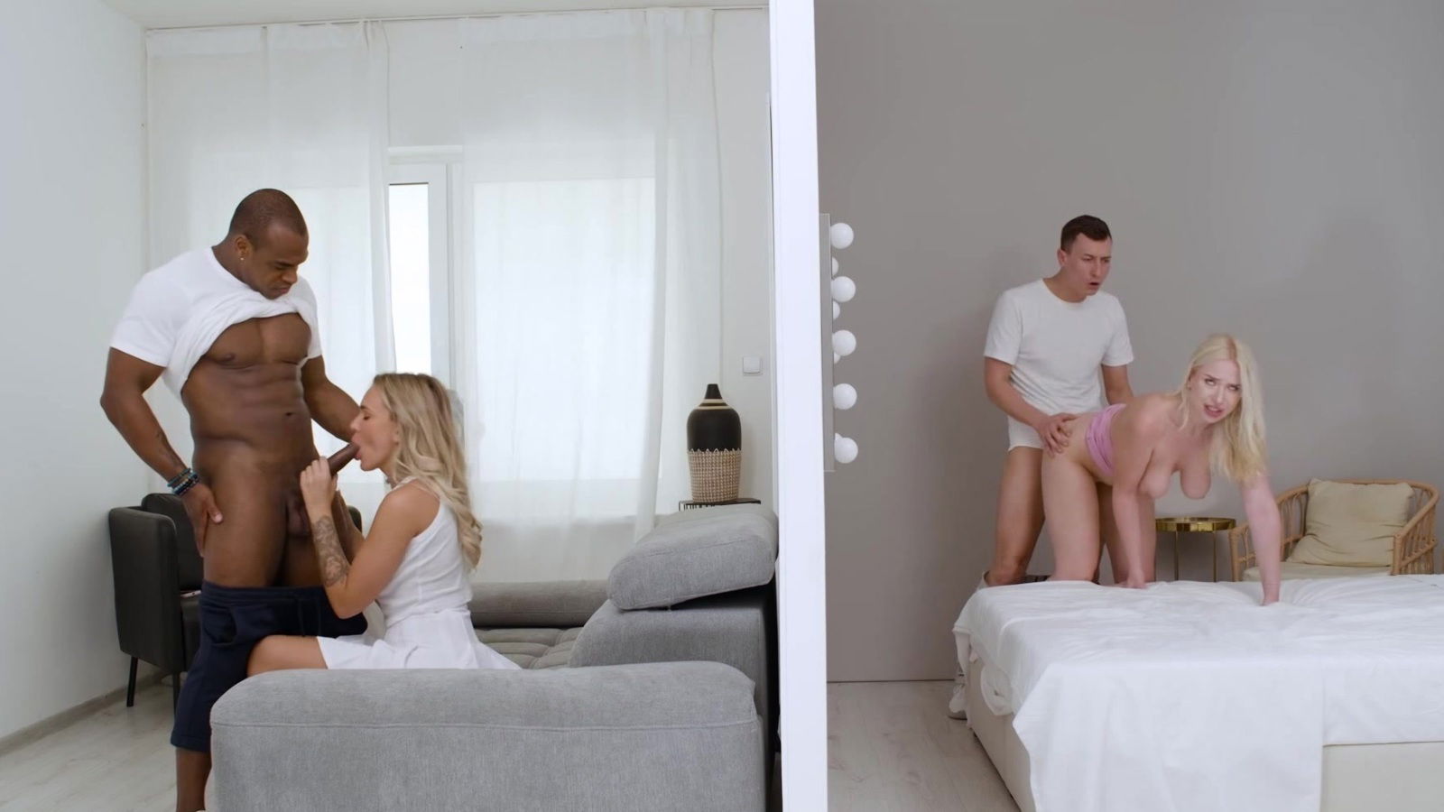 Hardcore interracial foursome scene with Vera Jarw Merida