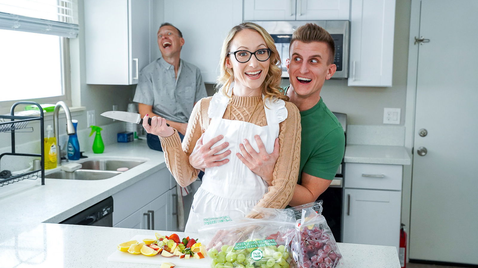 Crystal Clark sucks rides stepson's until explodes