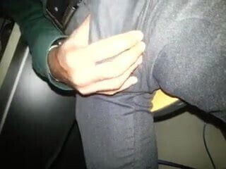 Rubbing bulgy orgasm