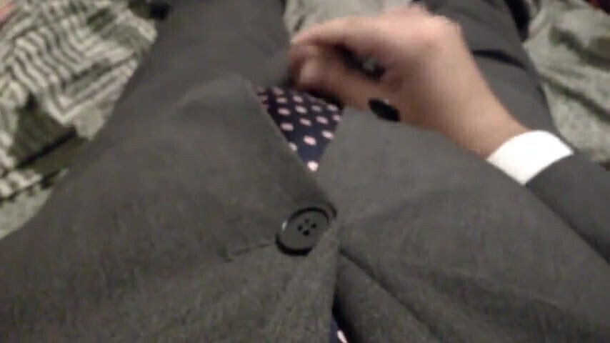Wank & cum on suit & tie (evening)
