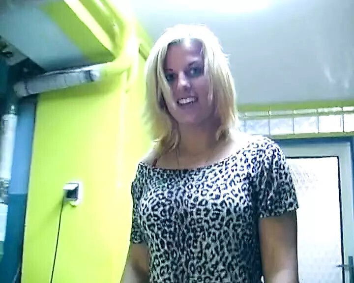 Superb blonde German plays with glass dildo