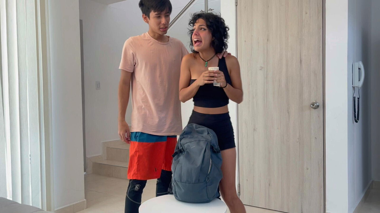 Little Latina pays debt to her older stepbrother with a rich fuck and come in her rich pussy.