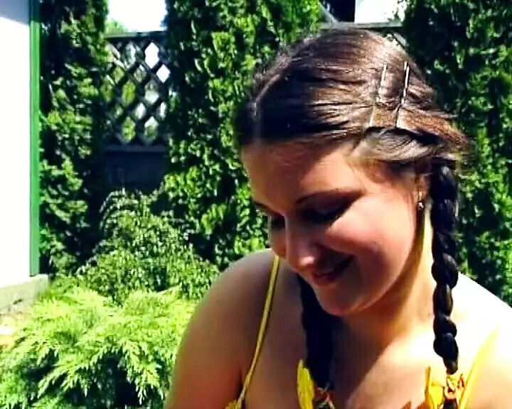 Sexy German teen assfucked backyard