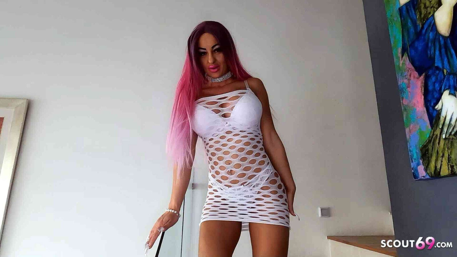 German Bimbo Barbie Bitch Cathy with Boobs Amateur Date with