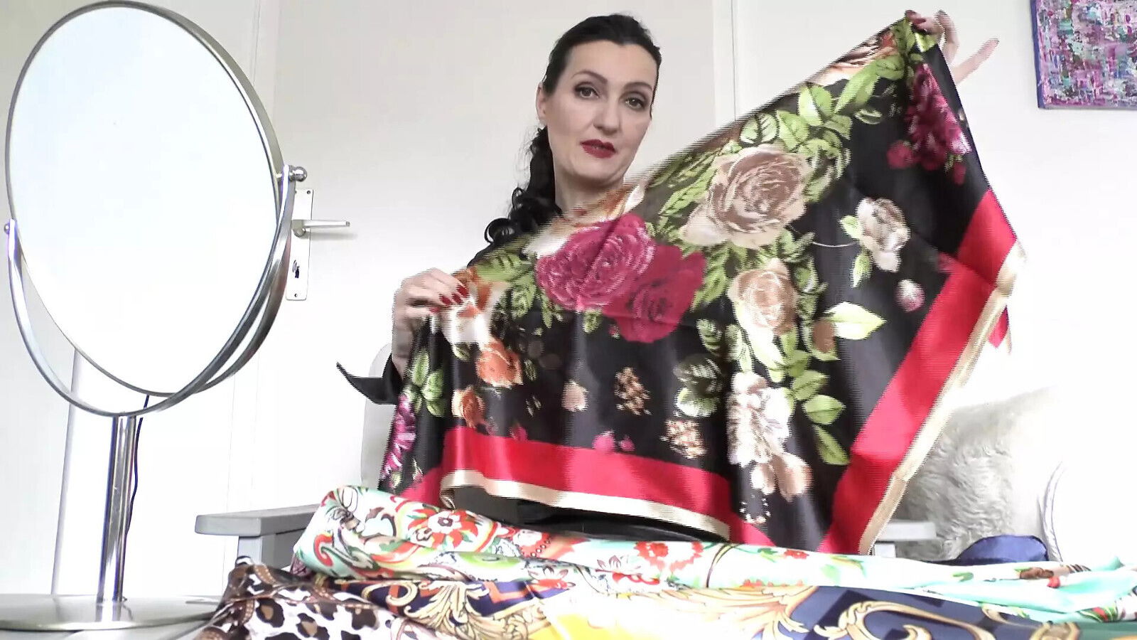 Trying Satin Neck Scarves You're Jerk-off Duty!