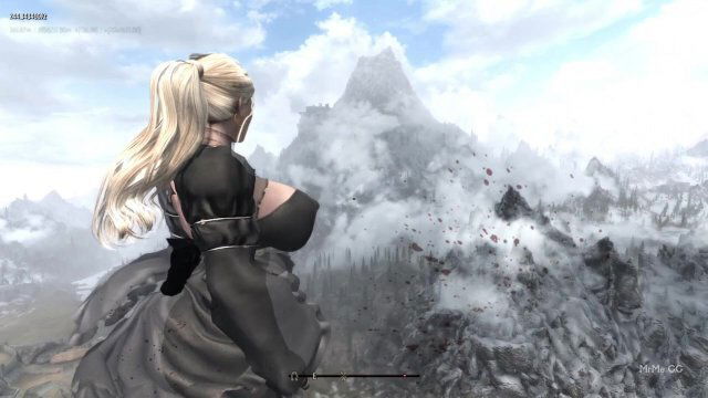 Blonde Giantess grows larger Skyrim Giantess