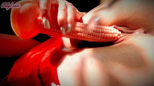 Corn Dildo Used Pussy