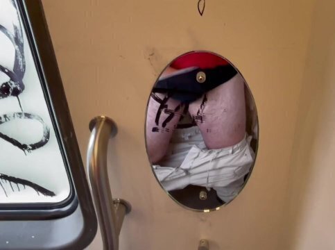 Oozing after wanking train.