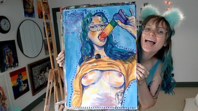 very naughty self portrait painting