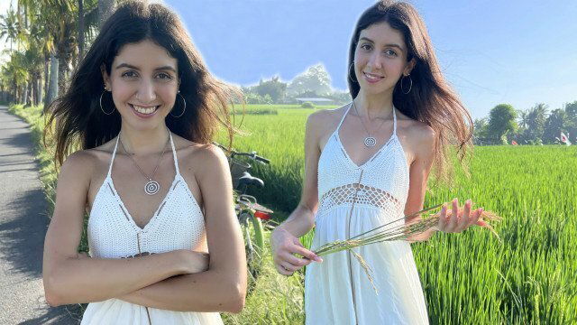 Cute rice picker prefers paid with work!